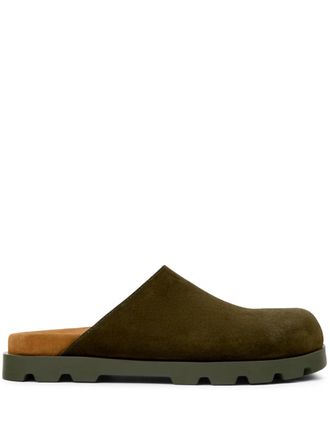 Camper Brutus slippers - men - Recycled Polyester/Polyethylene vinyl acetate (PEVA)/Leather/Nubuck Leather/Nubuck Leather - 42 - Green