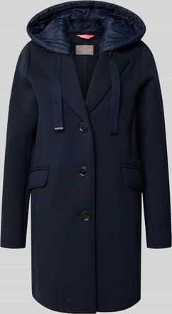 Christian Berg Mantel mit Kapuze und Pattentaschen in Dunkelblau, Gr&ouml;&szlig;e 36