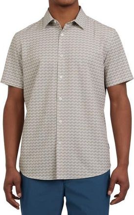 DKNY Jameson Short Sleeve Button-Up Shirt in Caf at Nordstrom Rack, Size Medium