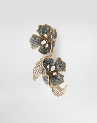 Dolce & Gabbana Flower Brooch With Rhinestones - Man Bijoux Gold Metal Onesize