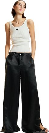 Cynthia Rowley Wide Leg Snap Pants in Black at Nordstrom, Size X-Small