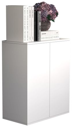 ebuy24 Vcm Caja De Cajones De Madera Sideboard Con Puertas Giratorias Dimensiones Aprox. Al. 73 X An. 60 X P. 32 Cm - Dalosa 2 (blanco)