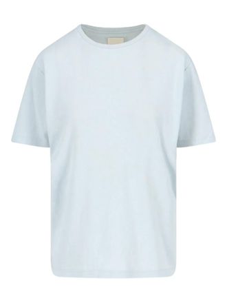 Khaite Mae logo-appliqué T-shirt - women - Cotton - L - Blue