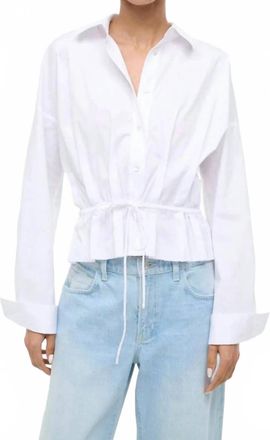 Staud Primrose Button-Down Shirt In White