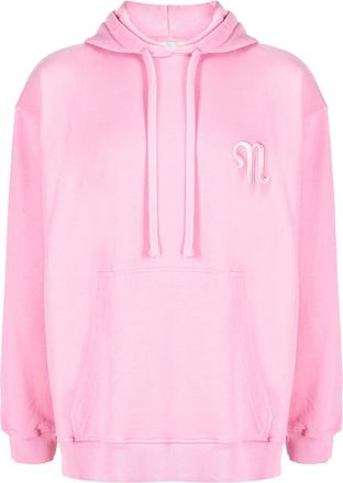 Nanushka logo-embroidered organic cotton hoodie - men - Organic Cotton - M - Pink