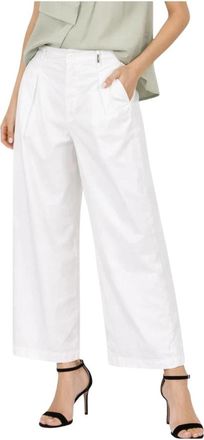 High Estella Wijde Broek - Dames - Wijde Broeken - Wit - XL - Leer - Broeken