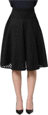 Pinko Katoenen gestreepte A-lijn midi rok met uitlopende silhouet - Dames - Midirokken - Zwart - XS - Katoen - Rokken