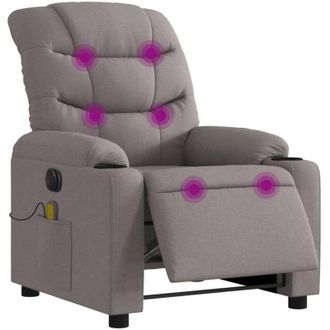 vidaXL Vidaxl - Sill&oacute;n Reclinable De Masaje El&eacute;ctrico Tela Gris Taupe