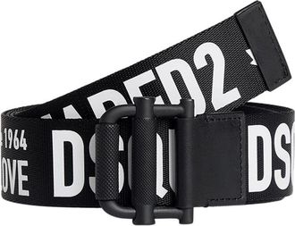 Dsquared2 Black Logo Adjustable Belt
