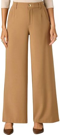 Wit & Wisdom Whitney Skyrise Flat Front Wide Leg Pants in Butter Toffee at Nordstrom, Size 18