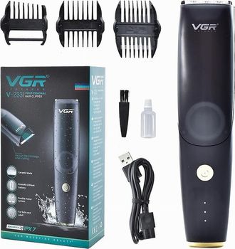 Trade Shop Trade Shop - Tagliacapelli Barba Ricaricabile Usb Impermeabile Senza Fili Professionale V-233