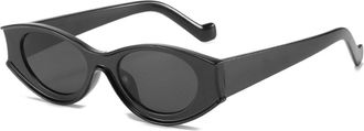 Generic Womens Small Frame Sunglasses Outdoor Commuter Decorative Sun Glasses(Black)