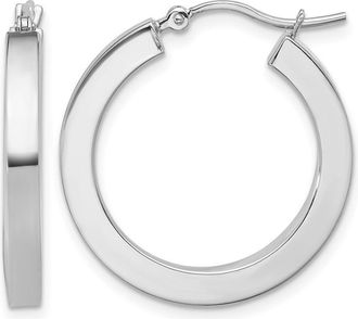 Diamond2Deal 10k Gold 3mm Polished Square Shape Hoop Earrings