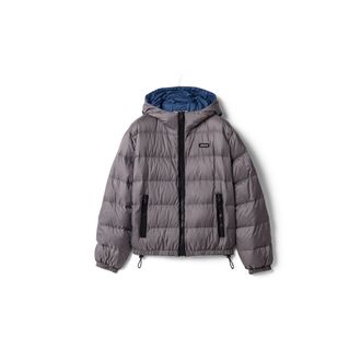Miu Miu Light Pong&eacute; Down Hoodie Jacket, Woman, Steel Gray, Size 38