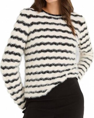 Nic+Zoe Cassidy Cozy Waves Striped Sweater In Cream Multi