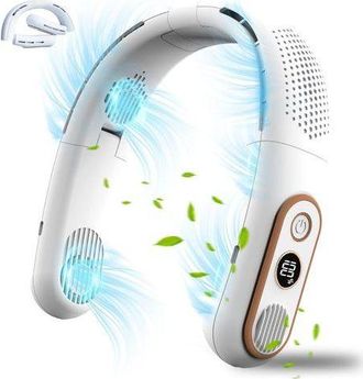 OEM Ventilador De Cuello Usb Port&aacute;til, Con Pantalla Led De 4 D&iacute;gitos Y Motor De Turbina Silencioso Sin Aspas