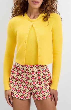 Trina Turk Transcontinental Cardigan in Lambretta Lemon at Nordstrom, Size X-Large