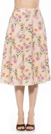 Alexia Admor Mabel Floral Midi Skirt in Pink Floral at Nordstrom Rack, Size 10