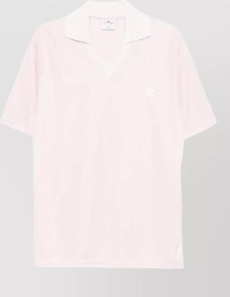 Courr&egrave;ges oversized v-neck short-sleeve polo top