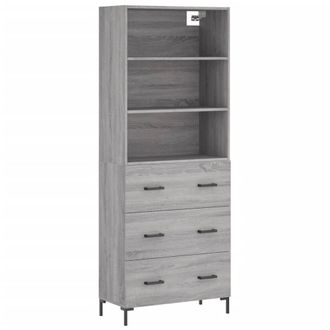 Berkfield Home Highboard Grey Sonoma 69.5x34x180 cm Engineered Wood