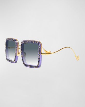 Anna-Karin Karlsson Beaming Sky Swarovski Square Acetate Sunglasses