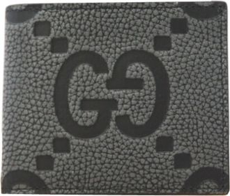 Gucci Black Gray Gg Leather Wallet (Bi-Fold) (Pre-Owned)