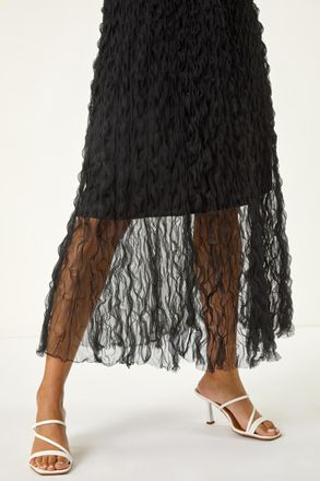 Roman Textured Mesh Skirt