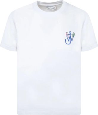 J.W.Anderson Tops, Dames, Wit, L, Katoen, Grafische Print Katoenen T-shirt