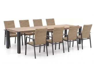 Manifesto Furniture + 15% kassakorting | Manifesto Villongo/ROUGH-S 300cm dining tuinset 9-delig stapelbaar