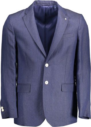 GANT Elegant Blue Linen Classic Mens Jacket