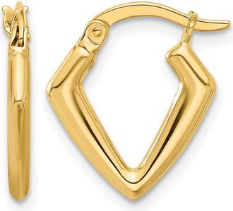 Diamond2Deal 14K Yellow Gold Polished Fancy Hoop Huggie Earrings