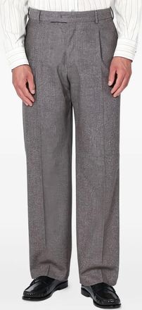 Pantaloni Torino Pantaloni plissettati con motivo a spina di pesce - Grigio