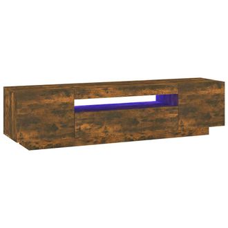 vidaXL Mueble De Tv Con Luces Led Color Roble Ahumado 160x35x40 Cm Vidaxl