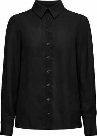 Silvian Heach Relaxed Shirt met Klassieke Kraag - Dames - Overhemden - Zwart - 2XS - Polyester - Overhemden