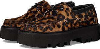 AllSaints Aastha Fur Boat Shoes Womens Dress Flat Shoes Leopard Brown : 11 M, Synthetic