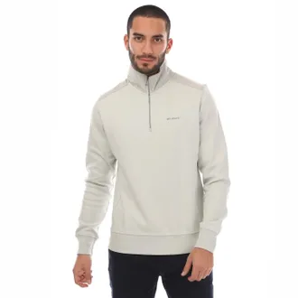 Belstaff Heren Belstaff Katoen Fleece Alloy Quarter Zip Sweatshirt in Wit