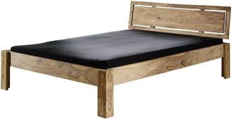 Massivmoebel24 nature brown 520 Letto matrimoniale in legno di sheesham - oliato / marrone 140x200