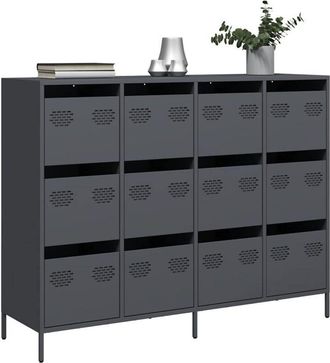 vidaXL Vidaxl - Aparador De Acero Laminado En Fr&iacute;o Antracita 135x39x103,5 Cm