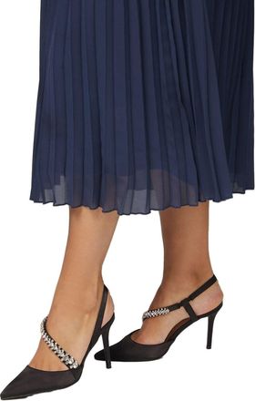 Wallis Figgy Satin Embellished Asymmetric High Stiletto Heel Court Shoes, 3, Black