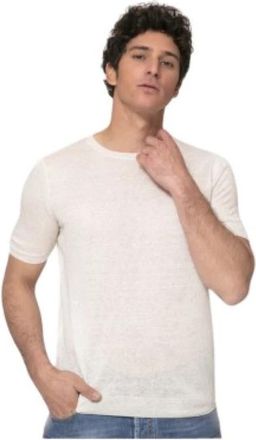 Gran Sasso T-Shirt - Heren - T-shirts - Wit - 2XL - Linnen - Tops