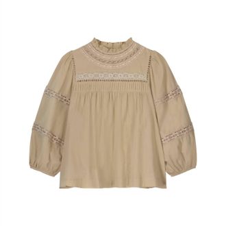 Summum Womens Cotton Voile Top In Alpaca