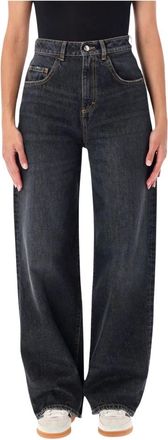 Icon Denim Los Angeles Poppy Wide Leg Jeans - Dames - Loose Fit Jeans - Zwart - W26 - Katoen - Jeans