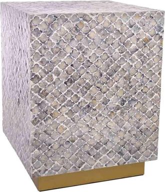 Wanderlust Deco Taburete de madera y capiz 35 x 35 x 45h cm