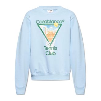 Casablanca Sweatshirts, male, Blue, Size: XL Printed Sweatshirt
