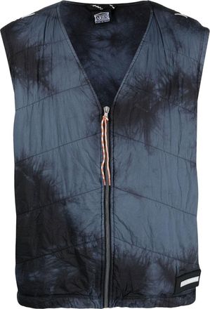 Aries tie-dye gillet - men - Polyamide/Polyethylene Terephthalate (PET)/Polyamide - L - Black