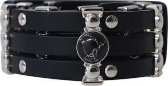 Maje Hoge Taille Ceintuur met Metaal in Zwart Leer