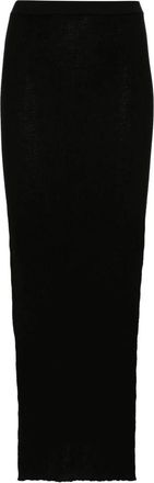 Rick Owens Casual Zwarte Wollen Mix Rok - Dames - Kokerrokken - Zwart - L - Wol - Rokken