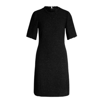 Joop Boucl&eacute; Mini-jurk met korte mouwen - Dames - Korte kleedjes - Zwart - M - Tweed - Kleedjes