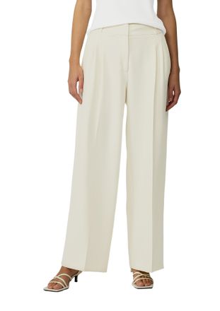 s.Oliver Black Label Relaxhose S.OLIVER BLACK LABEL, Damen, Gr. 38, N-Gr, creamreg, Web, Obermaterial: 86% Polyester, 14% Elasthan. Futter: 100% Polyester, unifarben, lang