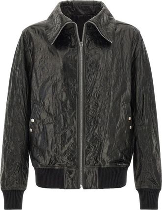 Rick Owens Dracuflight Hammered Leather Bomber Jacket